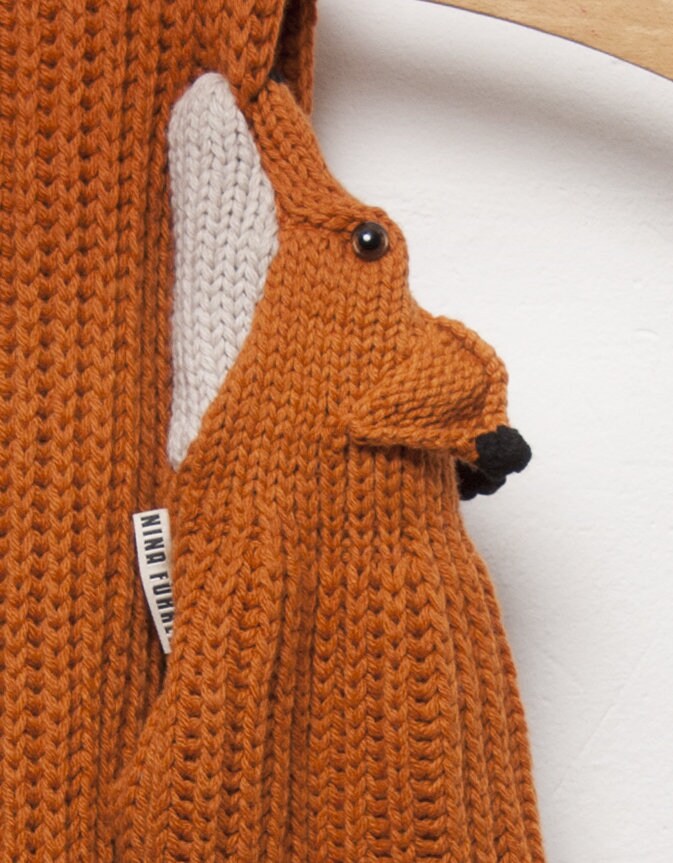 Fuchsschal mit Patentmuster