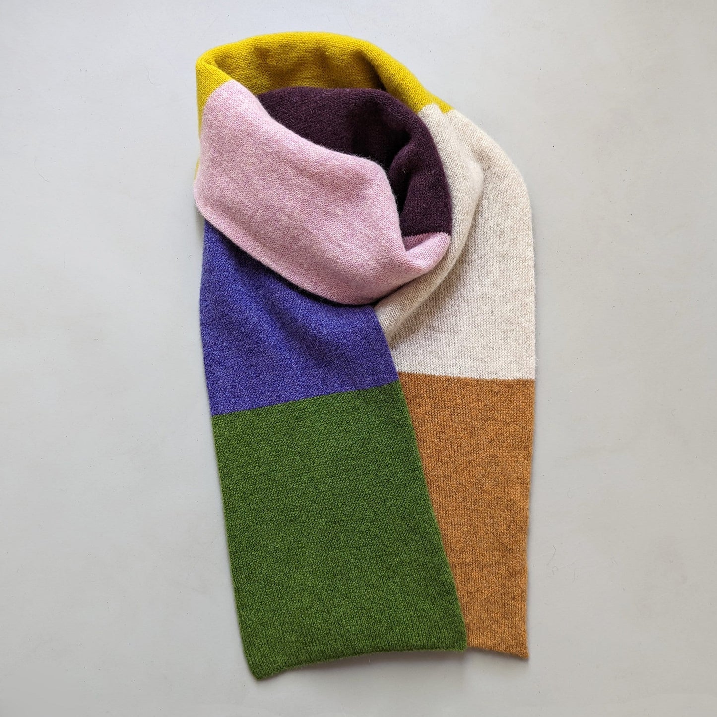 Plain Colourful Scarf Knitted from fluffy Lambswool