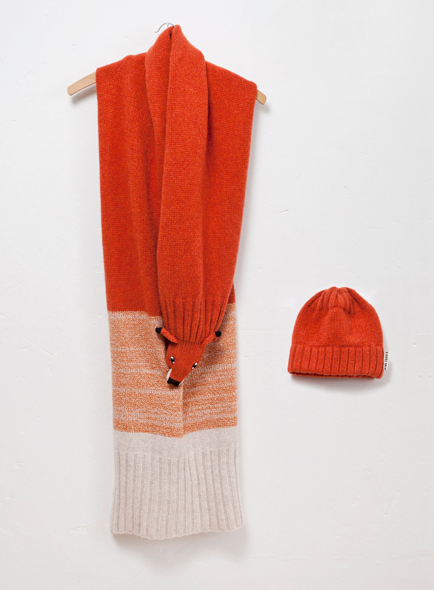 Red Fox Scarf with Beanie