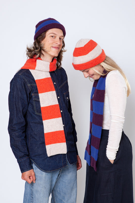 two-tone scarf with hat