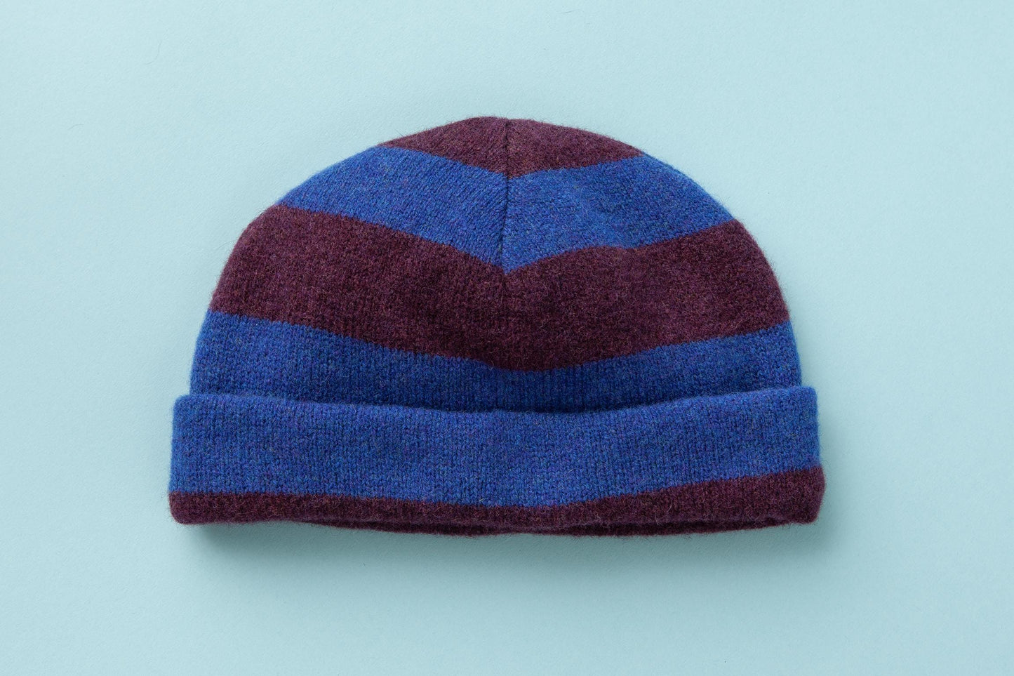 two-colored hat knitted from lambswool