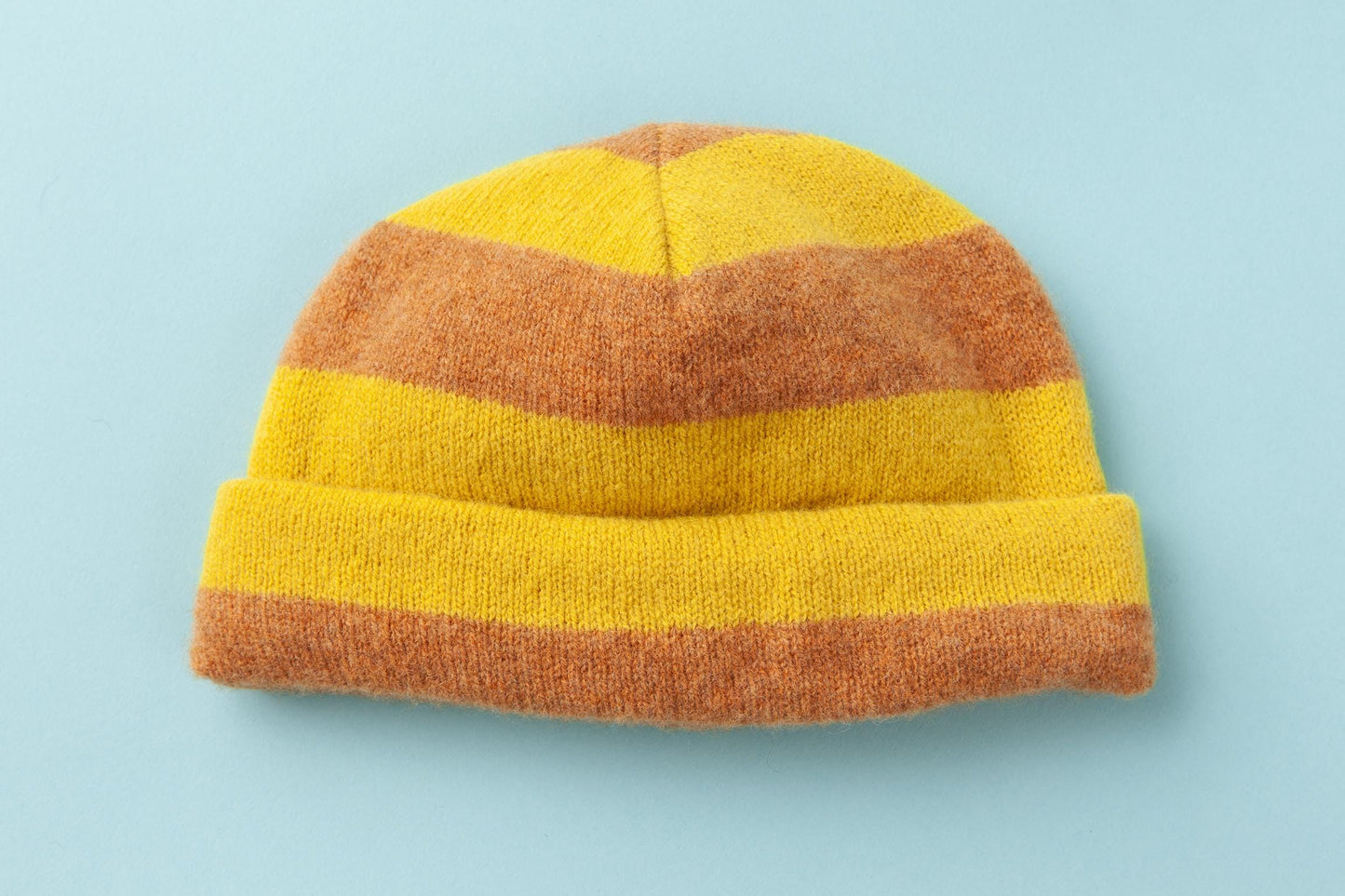 two-colored hat knitted from lambswool