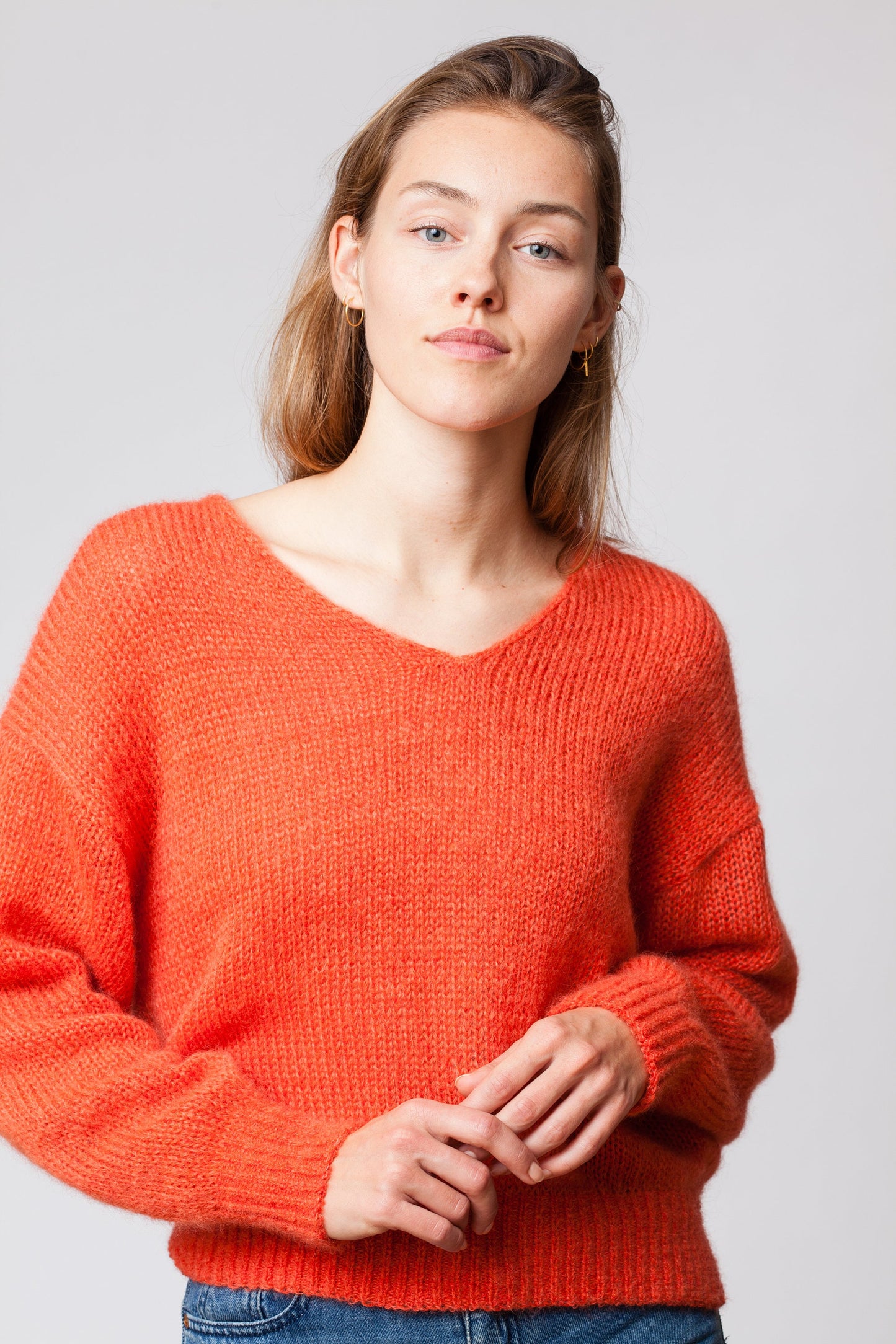 Sweater knitted with Mohair