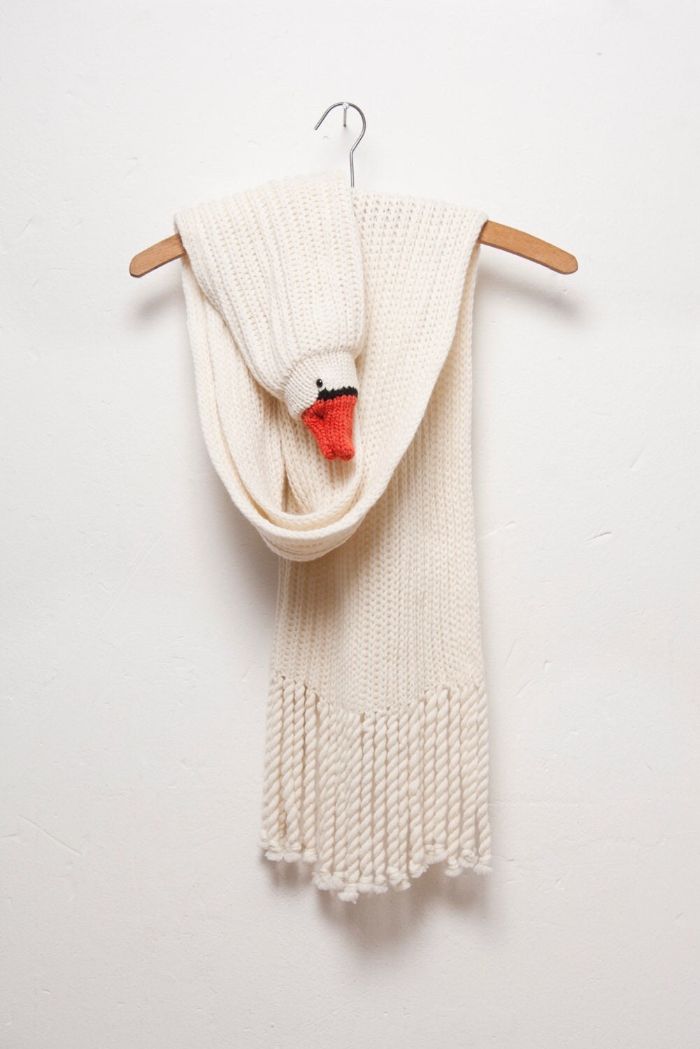 Swan Scarf with Fringes